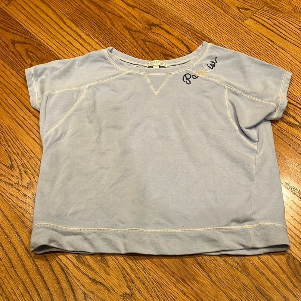 P.J Salvage Woman’s Blue Short Sleeve Sweatshirt Size S